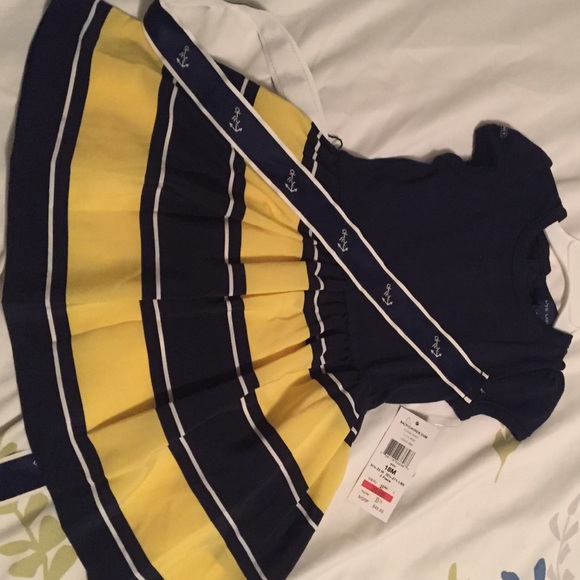 Ralph Lauren Navy and Yellow dress