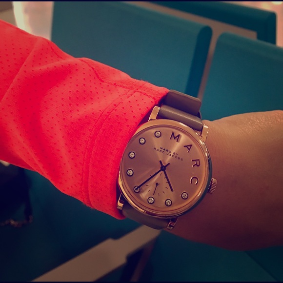 Marc Jacobs Baker Gray Textured Leather Strap 37mm