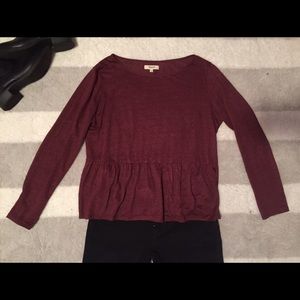 Cranberry cropped peplum top!
