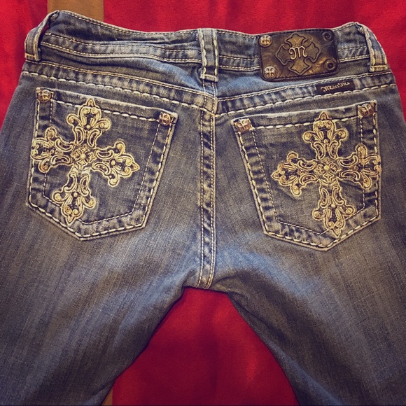 Miss Me bootcut jeans with cross design on back