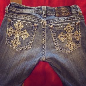 Miss Me bootcut jeans with cross design on back