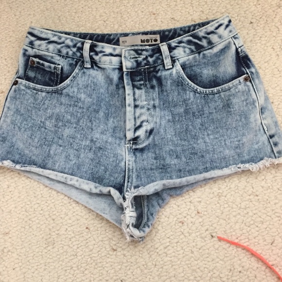High waisted denim shorts