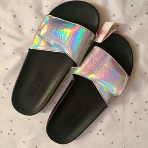 VS PINK Iridescent Slides