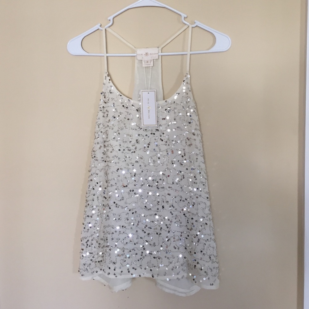 NWT White sparkle Top - julie brown beautiful