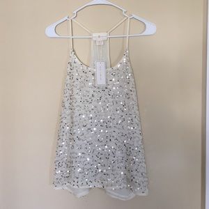 NWT White sparkle Top - julie brown beautiful