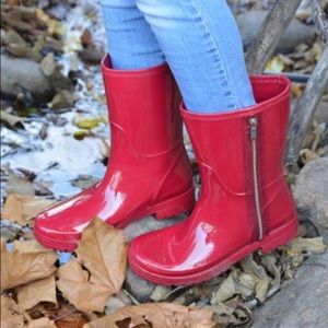 Cherry red rain boot by unlisted by Kenneth Cole