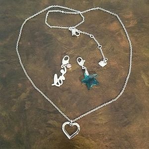 Swarovski heart necklace and charms