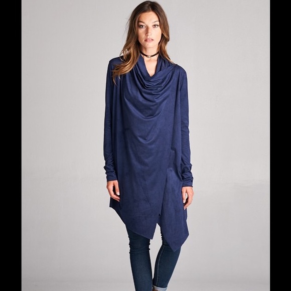 🛍BOUTIQUE BLOWOUT 🛍Blue Faux Suede Jacket - Picture 2 of 4