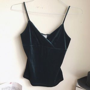 Pine green velvet top