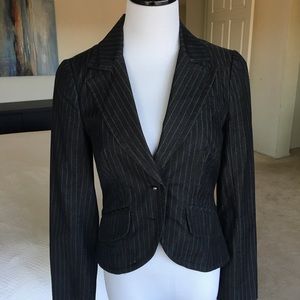 Trina Turk Grey Pinstripe Jacket
