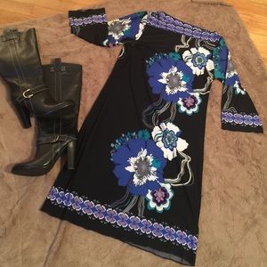 Sheath Dress with Striking Floral Detail