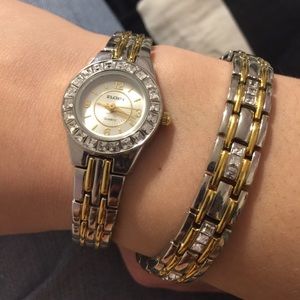 Elgin watch and bracelet set.