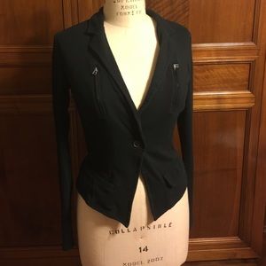Black Thick Jersey Blazer