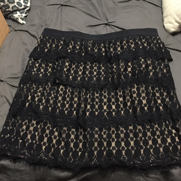 Ann Taylor Tiered Lace Skirt