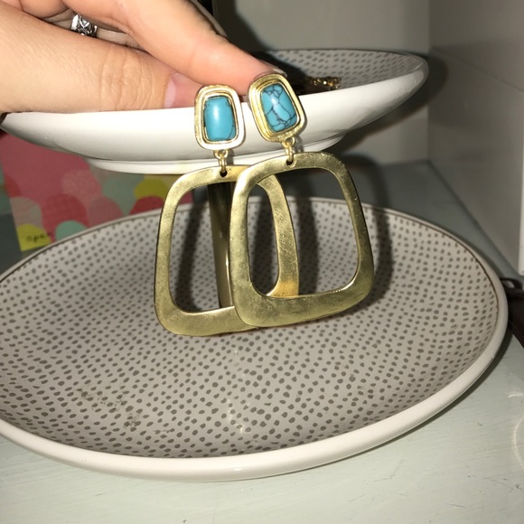 Turquoise & Gold classy earrings