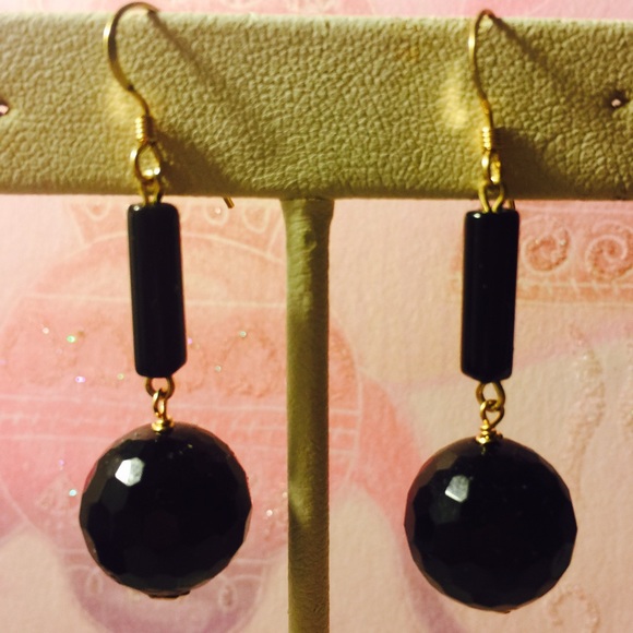 Black Agate dangle earring
