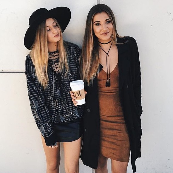 LF Faith in Love cognac suede midi dress - Picture 2 of 4