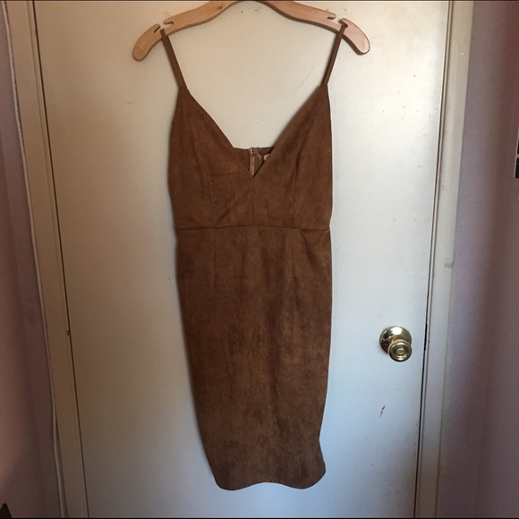 LF Faith in Love cognac suede midi dress - Picture 3 of 4