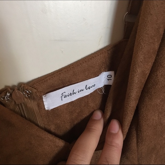 LF Faith in Love cognac suede midi dress - Picture 4 of 4