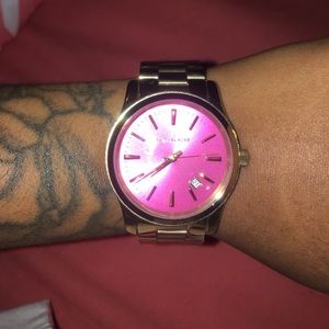 Fuschia and Gold MK Watch