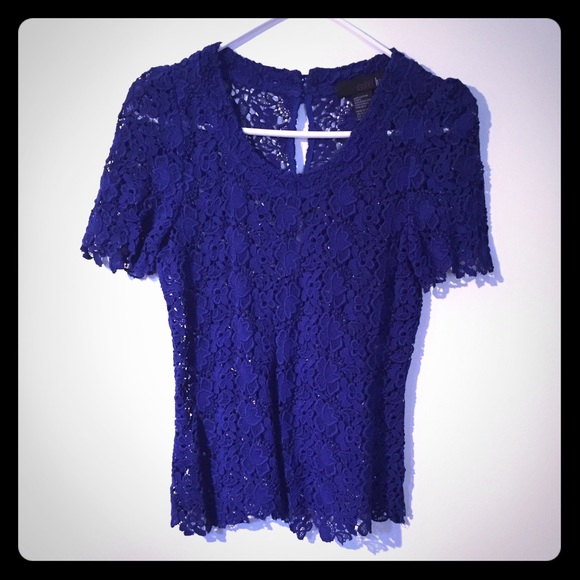 Cobalt Heavy Lace Top