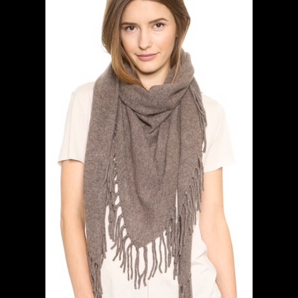 Cashmere fringe triangle scarf