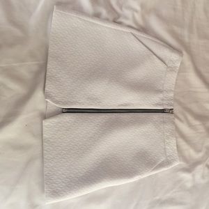 mini white zip up skirt