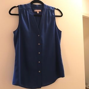 Blue sleeveless Banana republic blouse