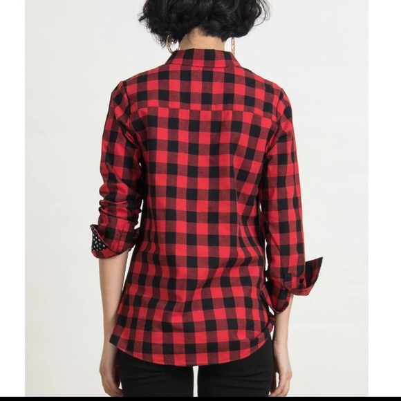 ❗️one left 5 ⭐ rated plaid shirt polka dot details - Picture 4 of 4