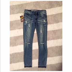 Distressed light wash jeans!