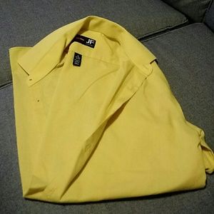 Button Down Casual Dress shirt. Yellow long sleeve