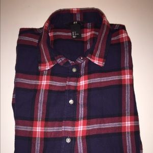 Navy and Red flannel