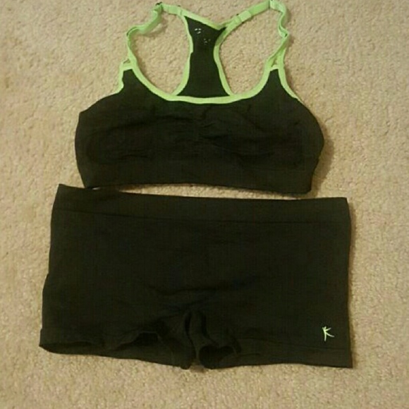 Spandex and bra matching set