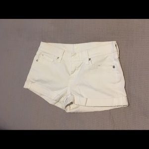 7 for all Mankind white denim shorts