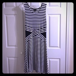 Mossimo Black & White Striped Summer Dress Size XL