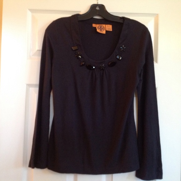 Tory Burch Tops - Tory Burch women's black long-sleeved top. Size M.