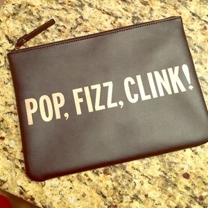 Black leather Kate Spade clutch