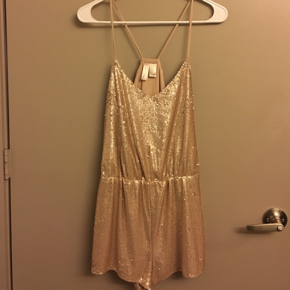 Gold sequined romper