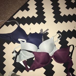 Three pink bras