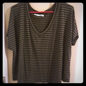 Striped Tee w/ Split in back