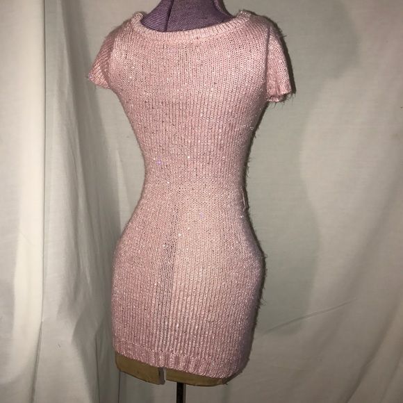Wet Seal Pink Mini Sweater Dress - Picture 2 of 5