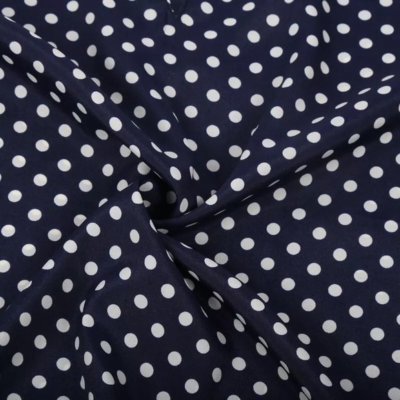 ✨Host Pick✨ Navy & White Polka Dot Keyhole Blouse - Picture 2 of 3