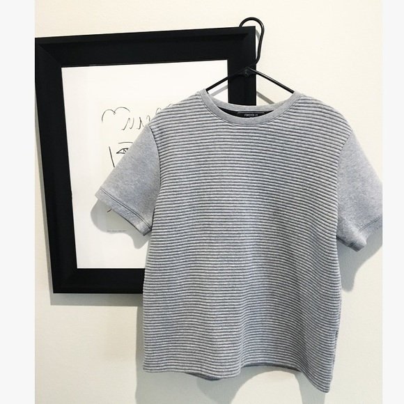 Grey ribbed detailing t-shirt