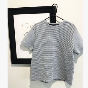 Grey ribbed detailing t-shirt