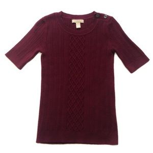 Banana Republic Burgundy Cable Knit Sweater