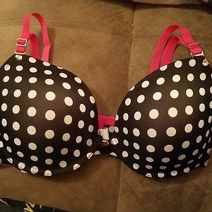 Polka dots and watermelon colored bra
