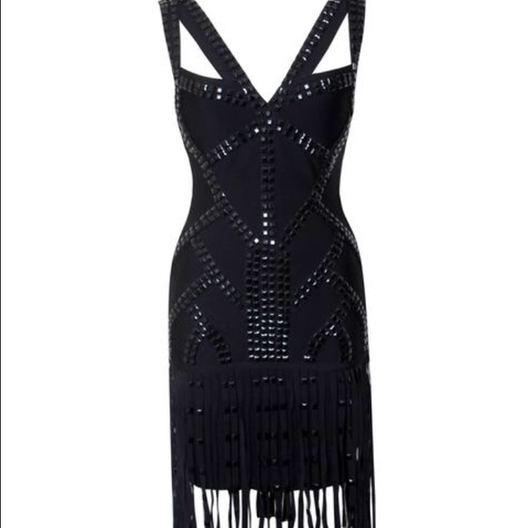 NWT  white Beaded bandage fringe dress - Picture 5 of 7