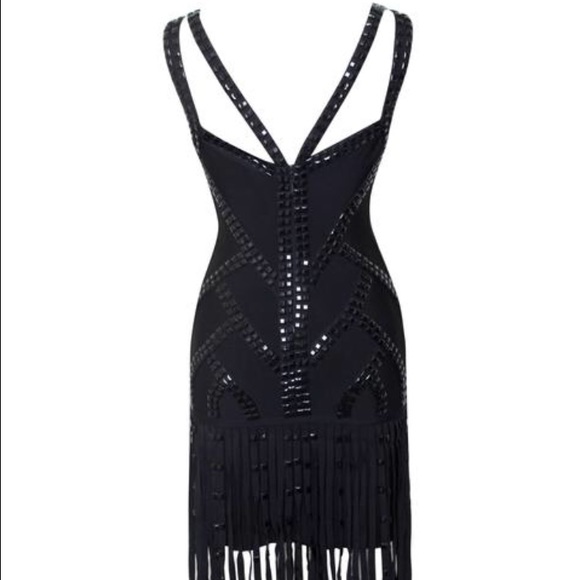 NWT  white Beaded bandage fringe dress - Picture 6 of 7