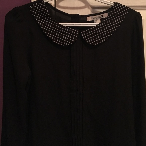 Black chic long sleeve blouse