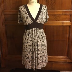 V-Neck Flutter Sleeve Dress